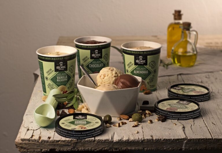 Packaging línea helados con aceite de oliva para La Ibense - Creaktiva