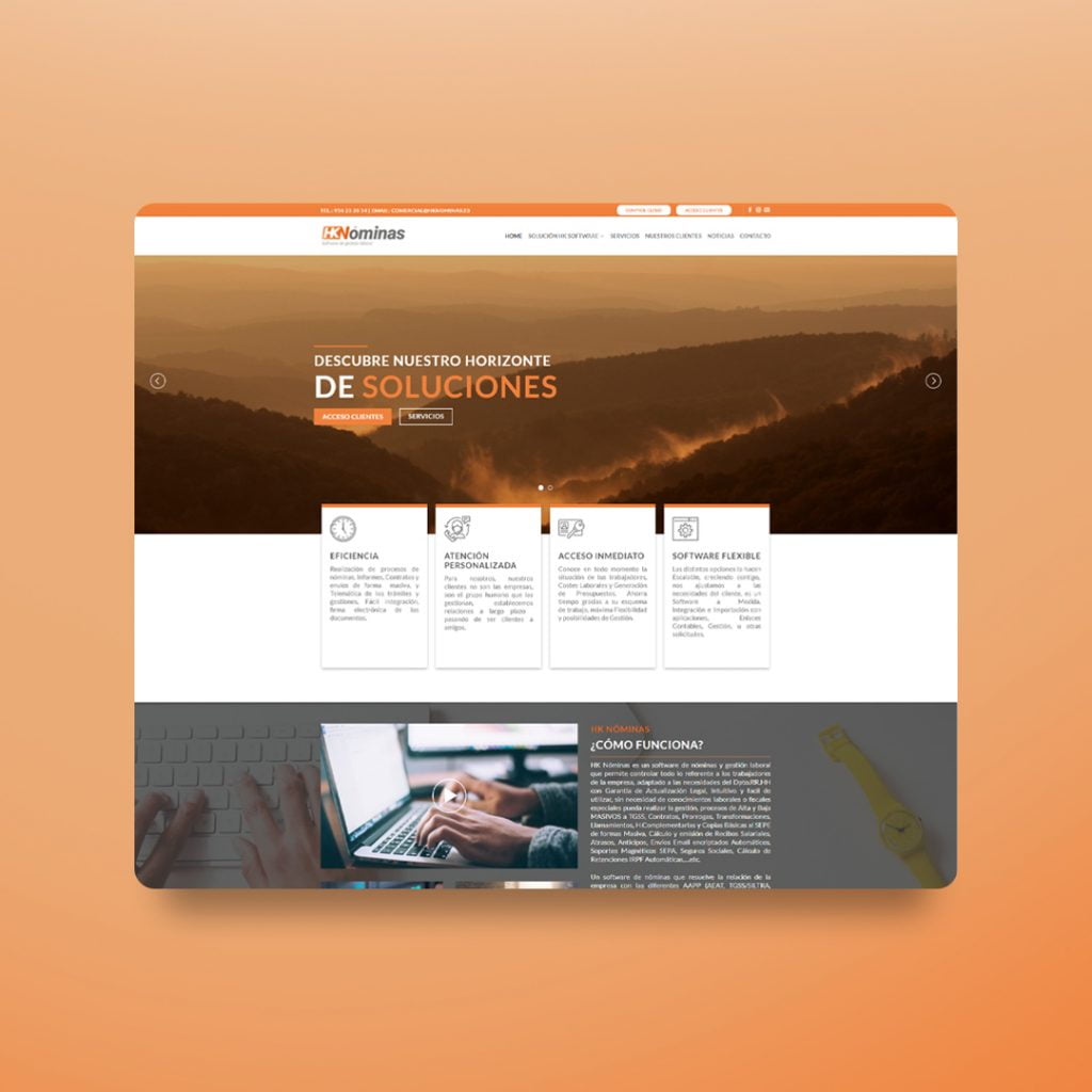 Diseño y programación web corporativa hknminas.es - Creaktiva