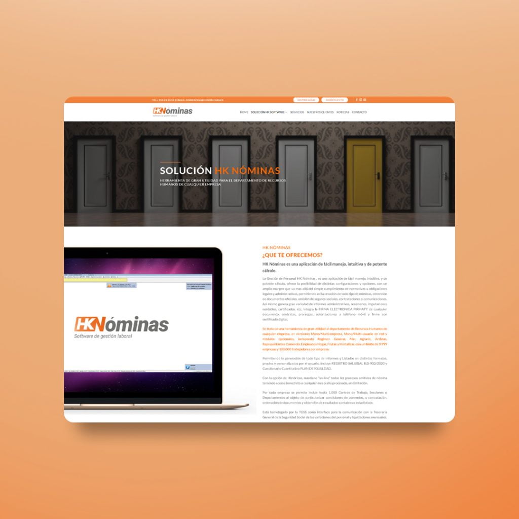 Diseño y programación web corporativa hknminas.es - Creaktiva