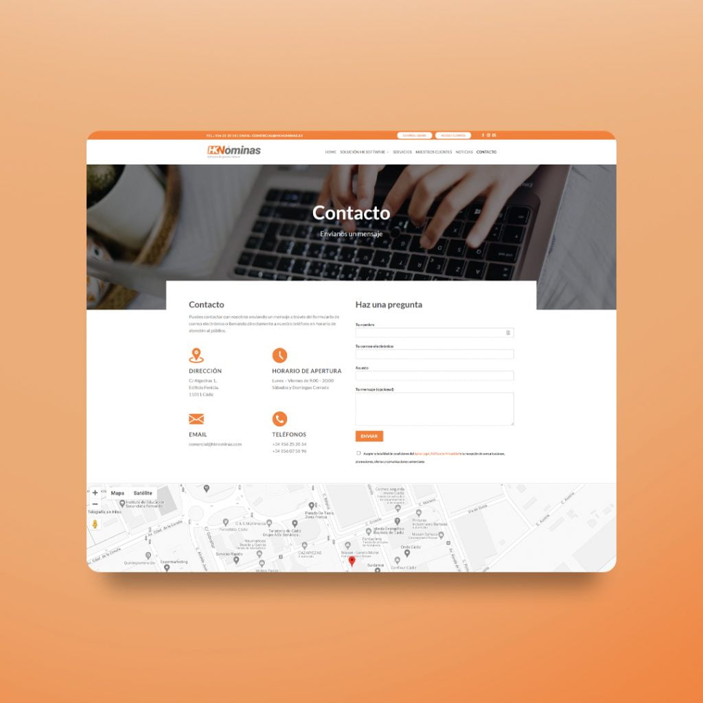 Diseño y programación web corporativa hknminas.es - Creaktiva