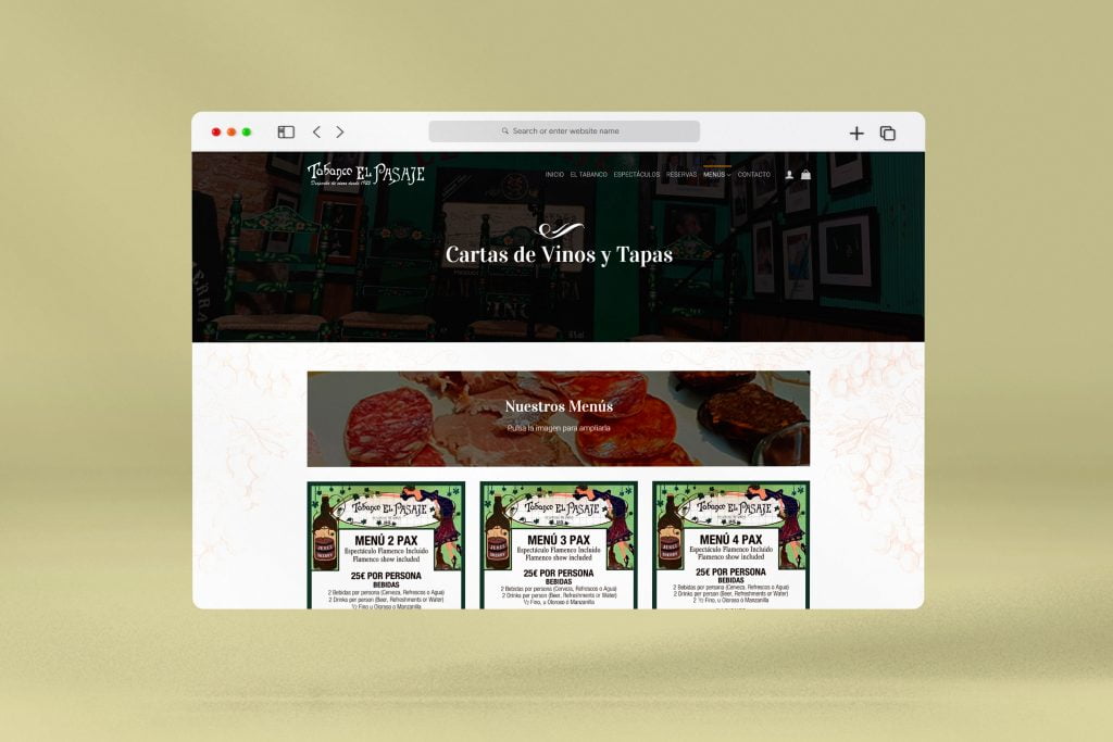Diseño web Tabanco El Pasaje - Creaktiva