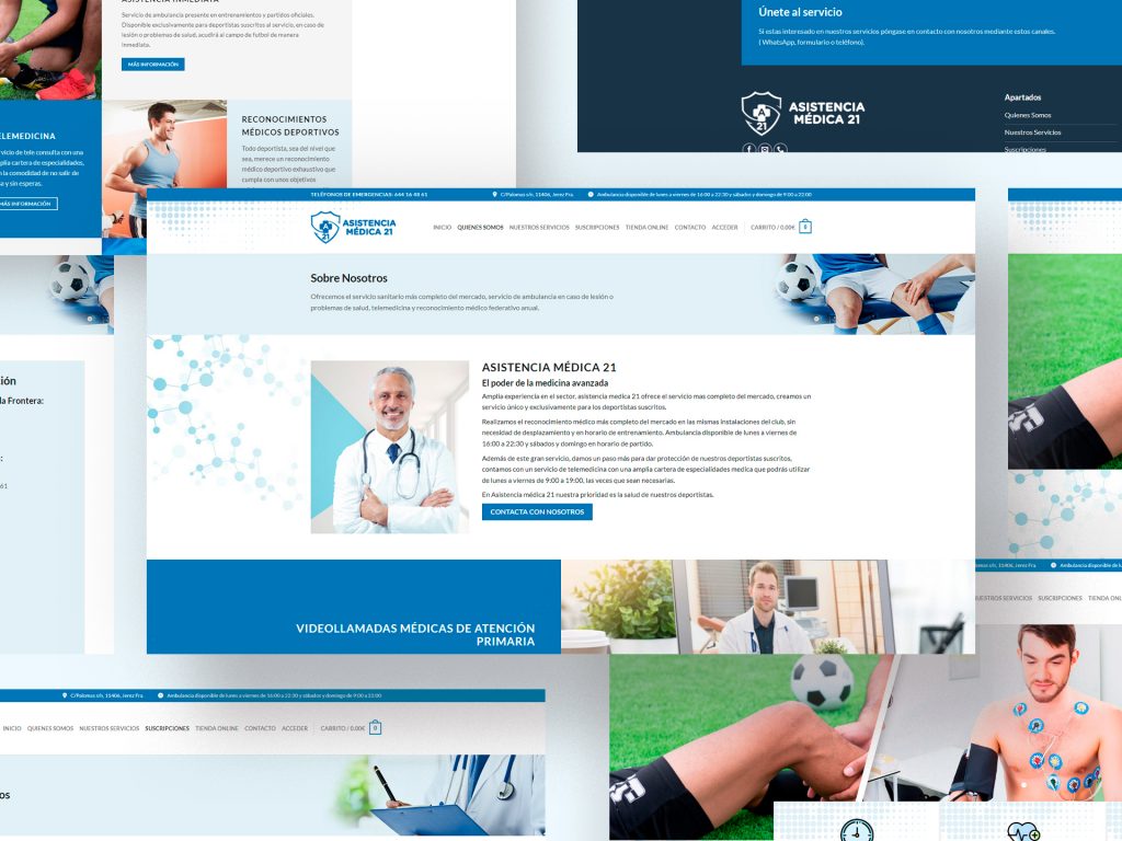 Desarrollo web y tienda online Asistencia Médica 21 - Creaktiva