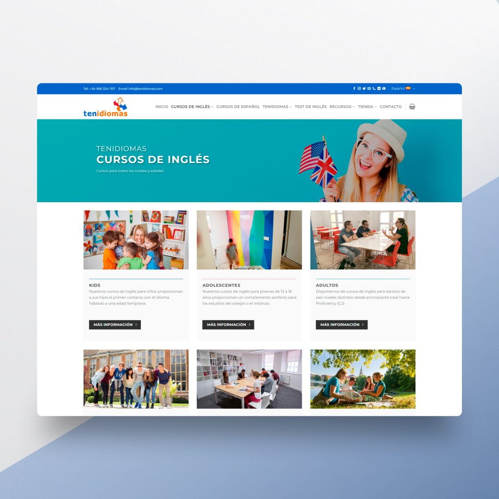 Desarrollo Web y Tienda Online Tenidiomas – Creaktiva