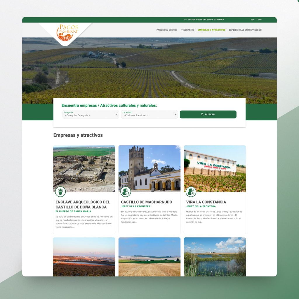 Desarrollo Web Los Pagos del Sherry - Creaktiva