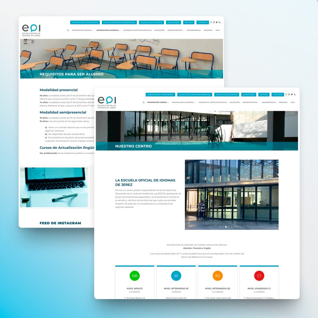 Desarrollo web Escuela Oficial de Idiomas de Jerez - Creaktiva