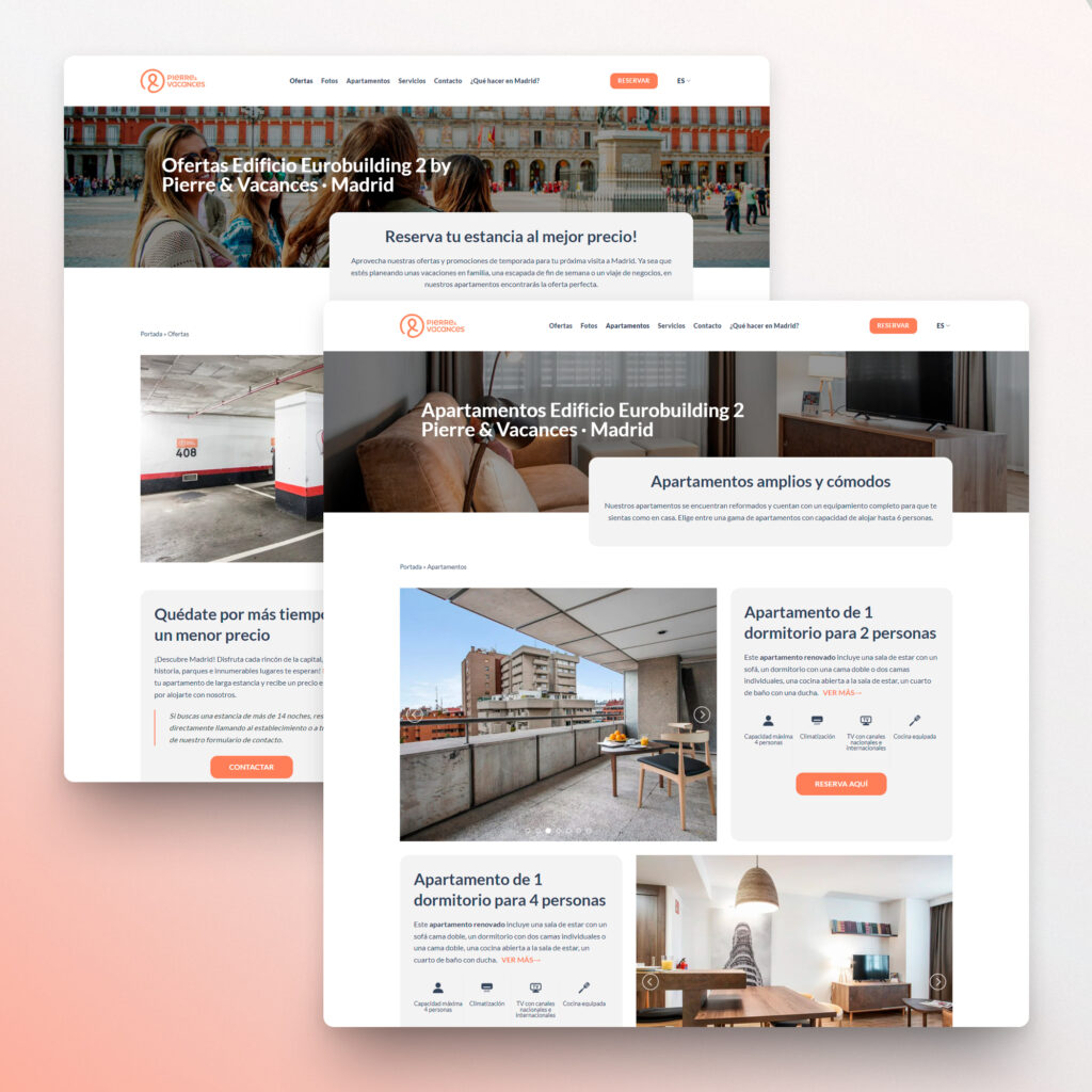 Desarrollo Web Apartamentos Edificio Eurobuilding 2 - Madrid - Creaktiva