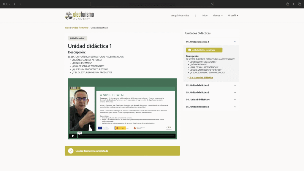 Oleoturismo España y Academy: soluciones digitales Creaktiva