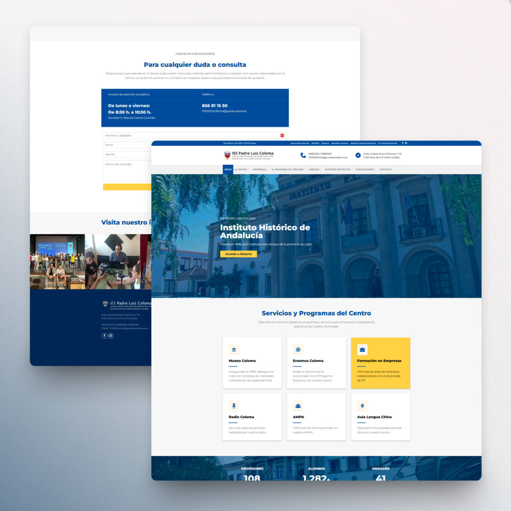 Diseño y desarrollo de sitios web corporativos Cádiz - IES Padre Luis Coloma- Creaktiva