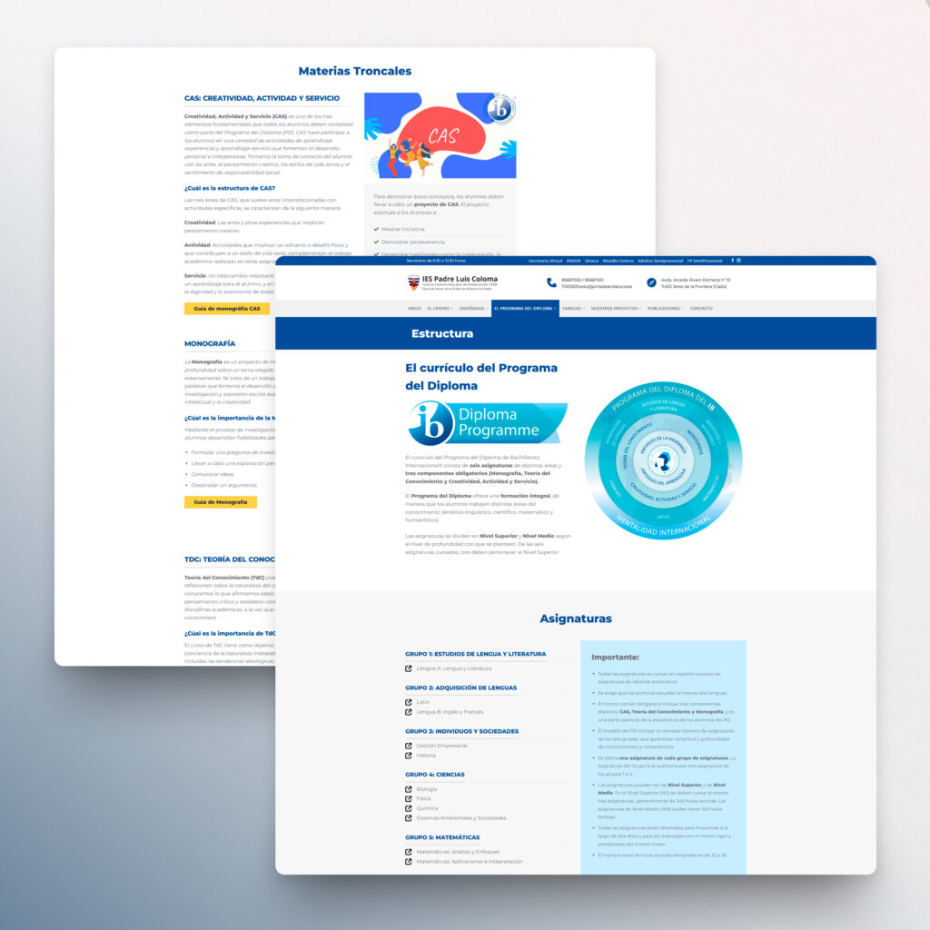 Diseño y desarrollo de sitios web corporativos Cádiz - IES Padre Luis Coloma- Creaktiva