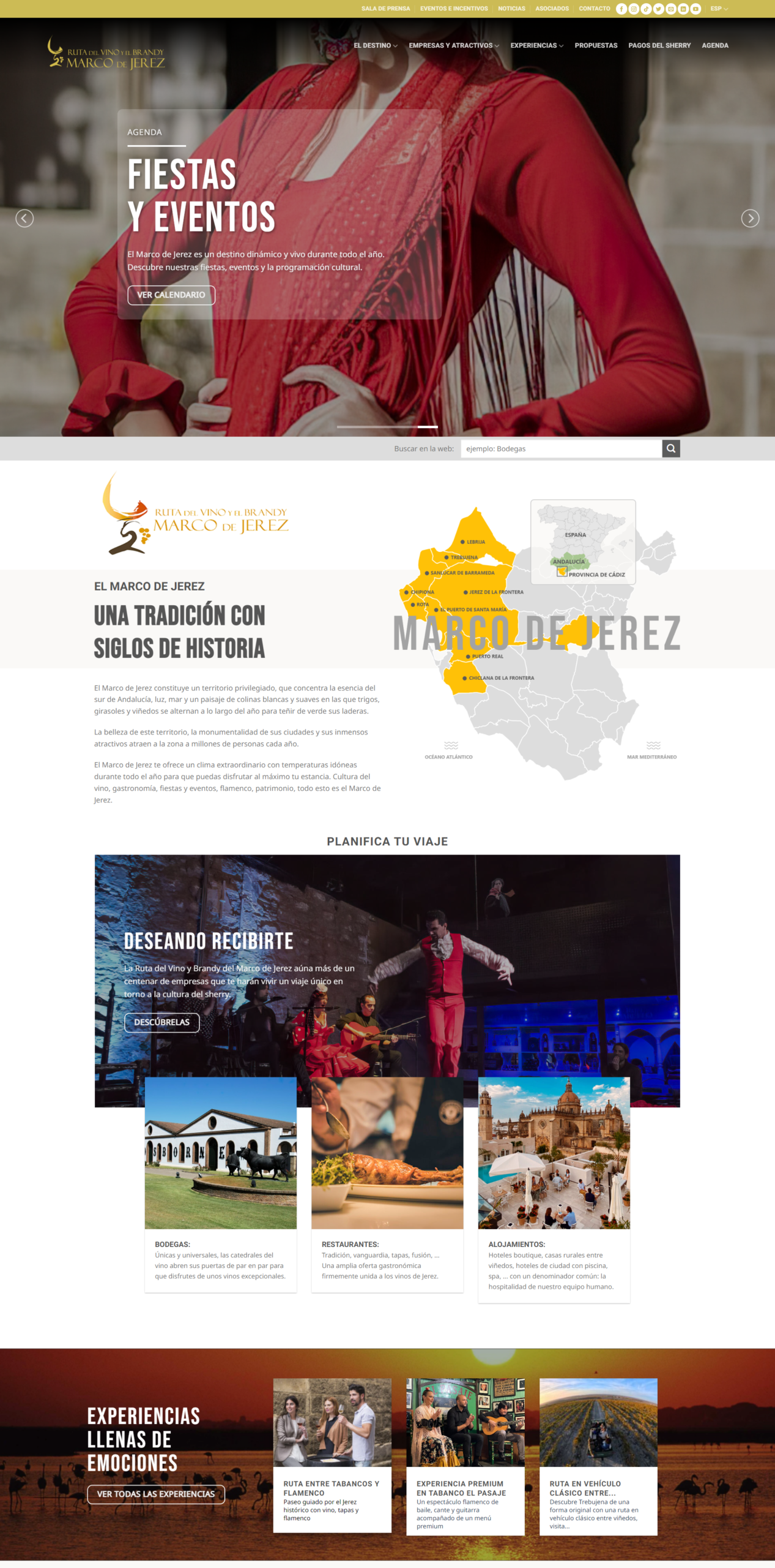 Desarrollo web Ruta del Vino y Brandi del Marco de Jerez - Creaktiva